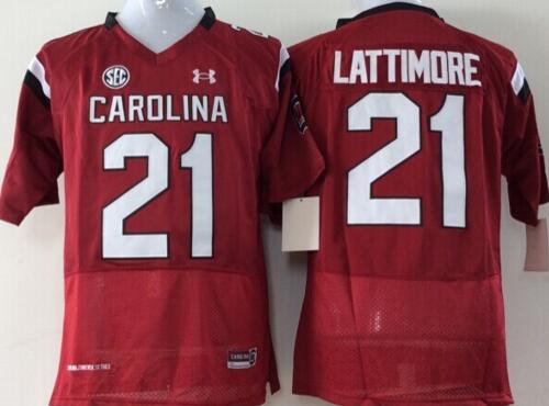 South Carolina Gamecock 21 Marcus Lattimore red black men College ncaa Football Jerseys