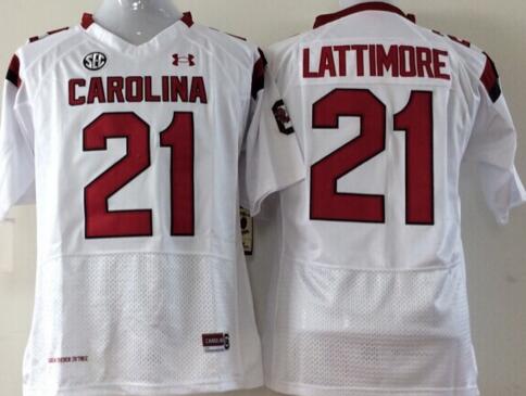South Carolina Gamecock 21 Marcus Lattimore white black men College ncaa Football Jerseys
