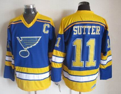 St. Louis Blues 11 Brian Sutter blue Throwback CCN men nhl ice hockey  jerseys