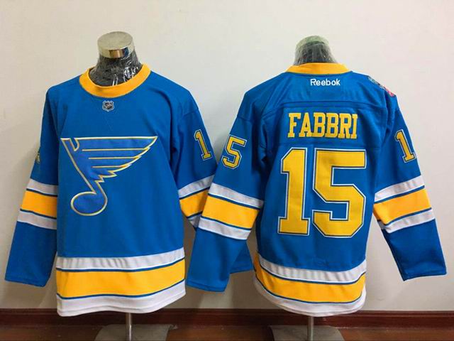 St. Louis Blues 15 Fabbri blue men nhl ice hockey  jerseys