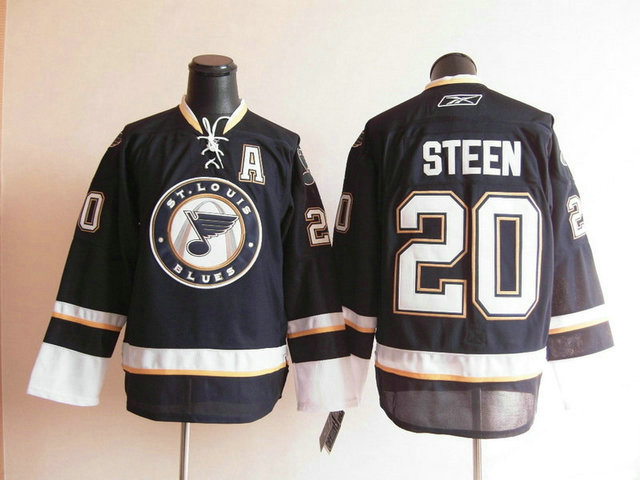 St. Louis Blues 20 Alexander Steen Black men nhl ice hockey  jerseys