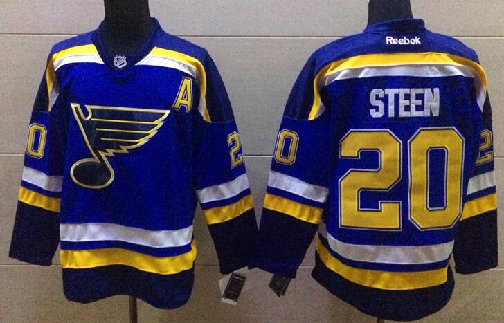 St. Louis Blues 20 Alexander Steen Blue Away men nhl ice hockey  jerseys