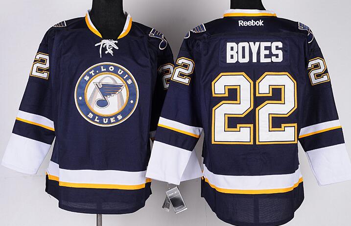 St. Louis Blues 22 BOYES Third men nhl ice hockey  jerseys