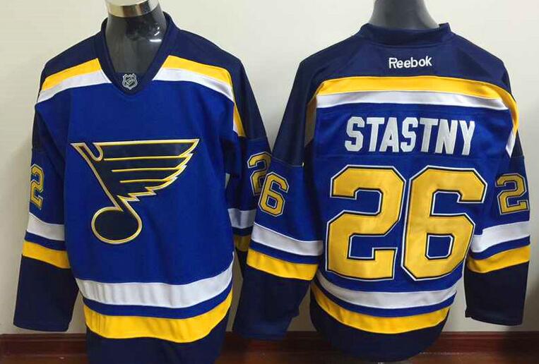 St. Louis Blues 26 Paul Stastny blue men nhl ice hockey  jerseys