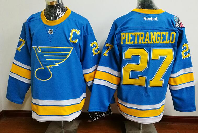 St. Louis Blues 27 Alex Pietrangelo blue men nhl ice hockey  jerseys