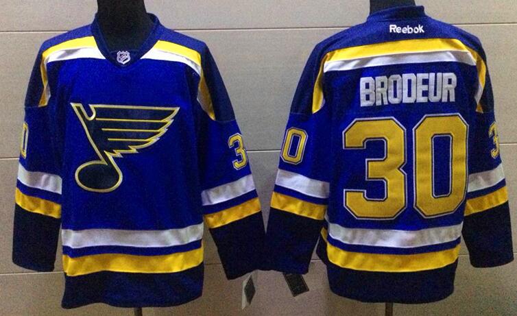 St. Louis Blues 30 Martin Brodeur blue men nhl ice hockey  jerseys