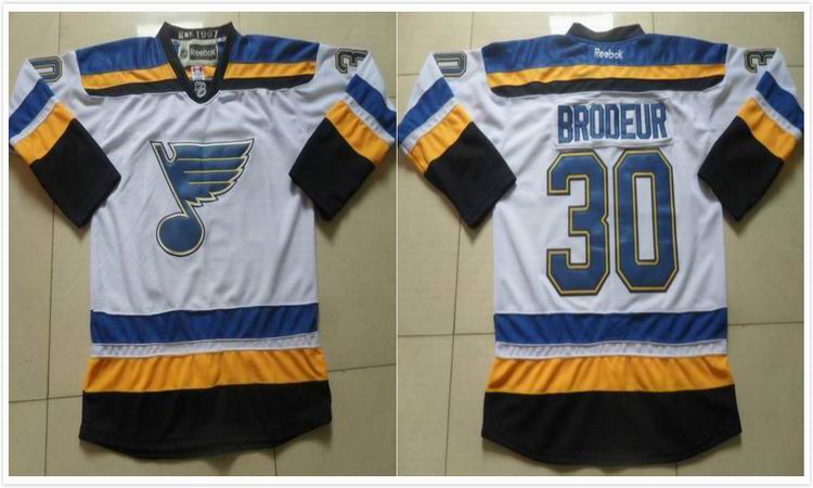 St. Louis Blues 30 Martin Brodeur white men nhl ice hockey  jerseys