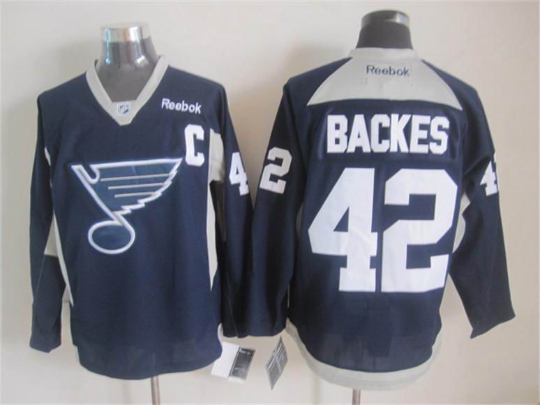 St. Louis Blues 42 David Backes blue reebok ice men nhl ice hockey  jerseys C patch