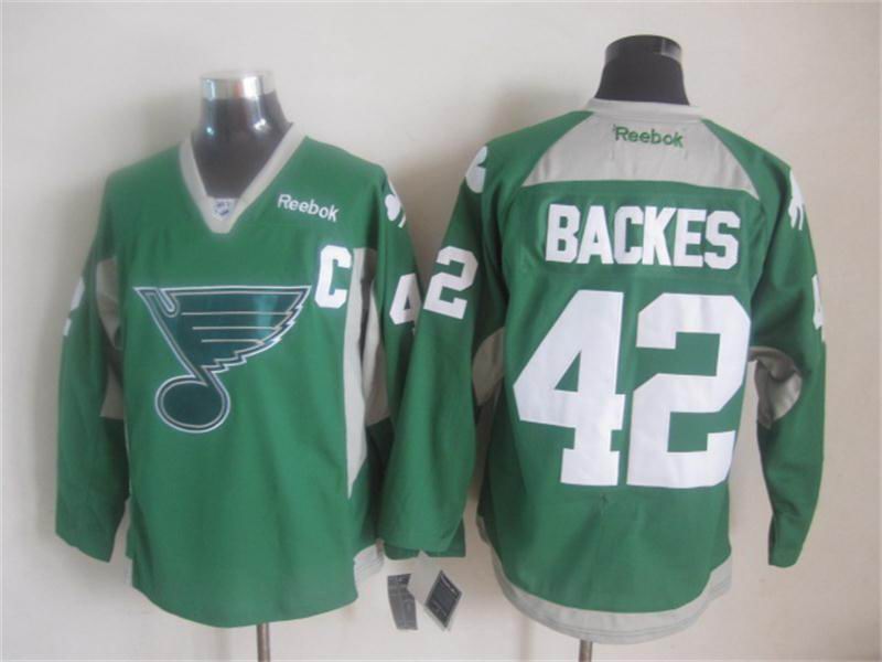 St. Louis Blues 42 David Backes green reebok men nhl ice hockey  jerseys