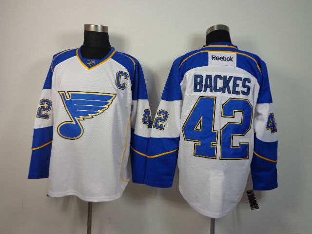 St. Louis Blues 42 David Backes white reebok men nhl ice hockey  jerseys