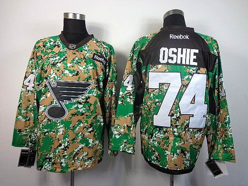 St. Louis Blues 74 OSHIE green camo men nhl ice hockey  jersey