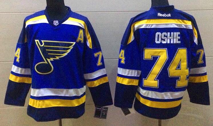 St. Louis Blues 74 T.J Oshie blue men nhl ice hockey  jersey