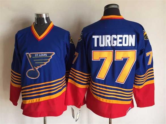 St. Louis Blues 77 Turgeon CCM Blue men nhl ice hockey  jerseys