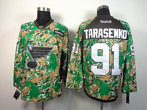 St. Louis Blues 91 TARASENKO green camo nhl ice hockey  jerseys