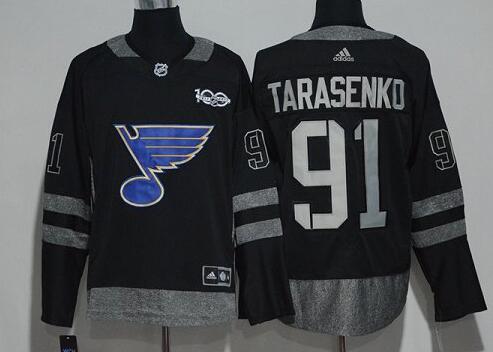 St. Louis Blues 91 Vladimir Tarasenko dark black 100th men nhl ice hockey  jerseys