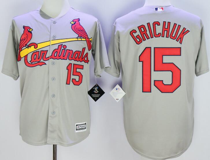 St. Louis Cardinals 15 Randal Grichuk Majestic grey mlb beaseball jersey 2016