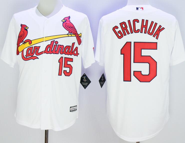 St. Louis Cardinals 15 Randal Grichuk Majestic white mlb beaseball jersey 2016