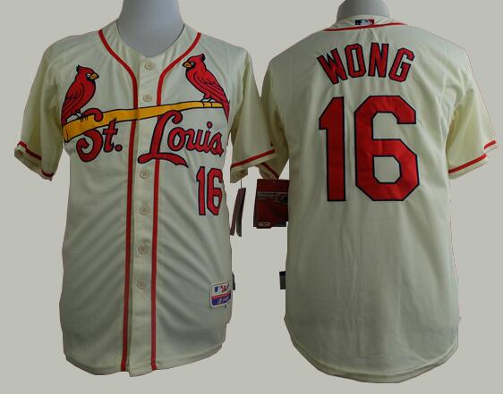 St. Louis Cardinals 16 Kolten Wong beige New Cool Base Stitched Baseball Jersey