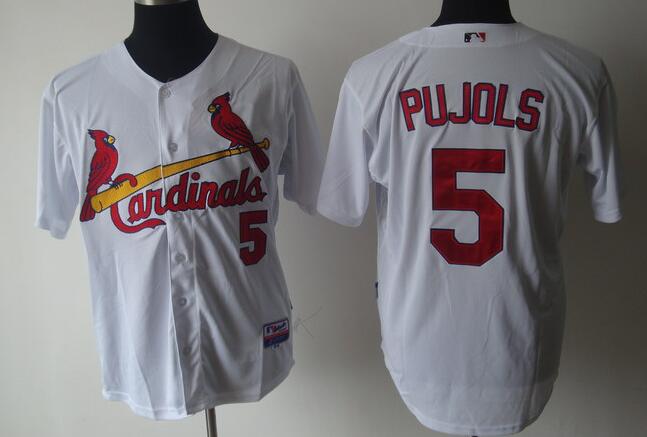 St. Louis Cardinals 5 PUJOLS white MLB Jerseys