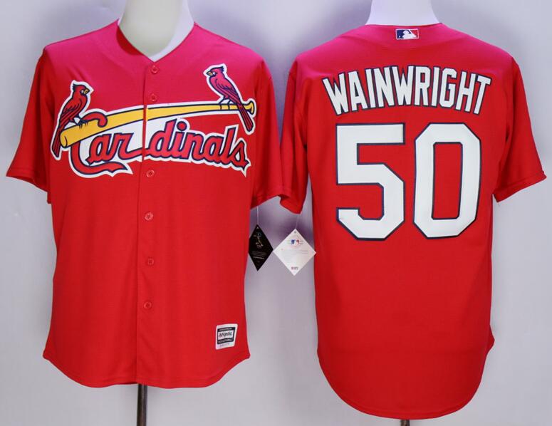 St. Louis Cardinals 50 Adam Wainwright red Majestic men baseball MLB Jerseys 2016