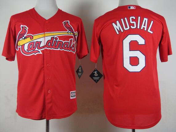 St. Louis Cardinals 6 Stan Musial red men Majestic baseball MLB Jerseys 2016