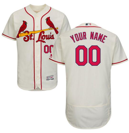 St. Louis Cardinals Majestic Alternate Ivory Flex Base Authentic Collection Custom Jersey