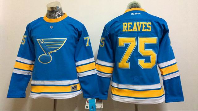 St.Louis Blues #75 Reaves blue Women NHL hockey Jerseys