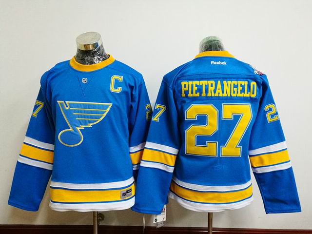 St.Louis Blues Alex Pietrangelo blue Women NHL hockey Jerseys