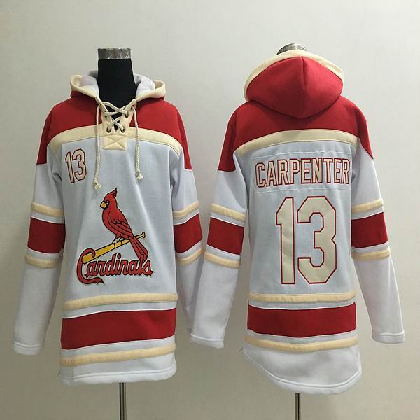 St.Louis Cardinals #13 Matt Carpenter white MLB baseball Hooded Sweatshirt