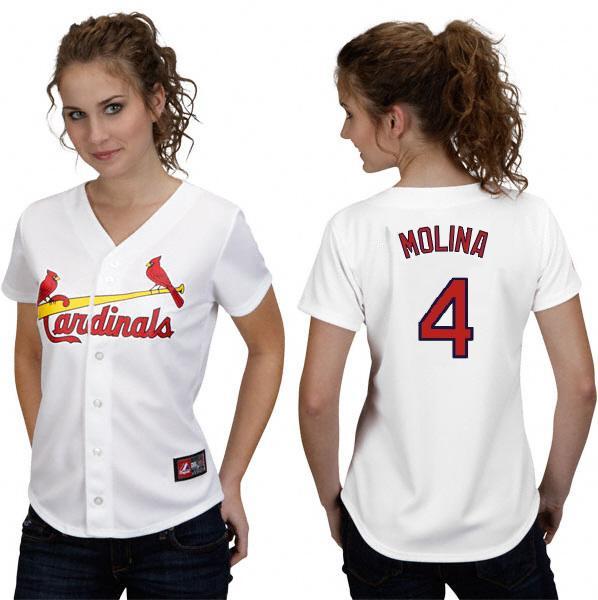 St.Louis Cardinals 4 MOLINA white MLB Women Jerseys