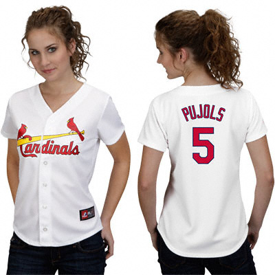 St.Louis Cardinals 5 pujols white MLB Women Jerseys