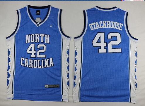 Stackhouse North Carolina #42 Blue College Basketball Jersey