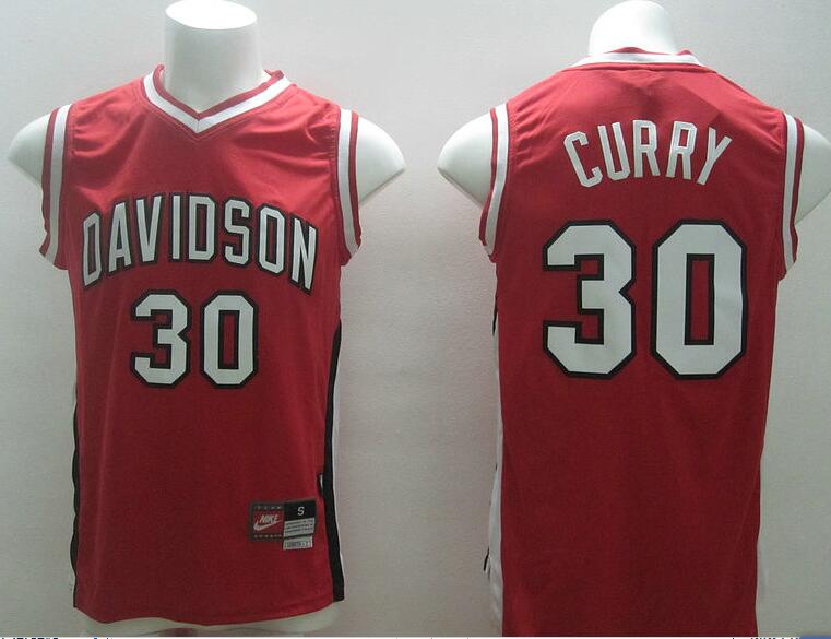 Stephen Curry Davidson College Wildcat #30 Red Basketball Jersey