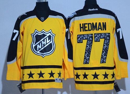 Tampa Bay Lightning 77 Victor Hedman 2017 NHL All Star Yellow Jersey