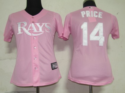 Tampa Bay Rays 14 Price Pink MLB Women Jerseys