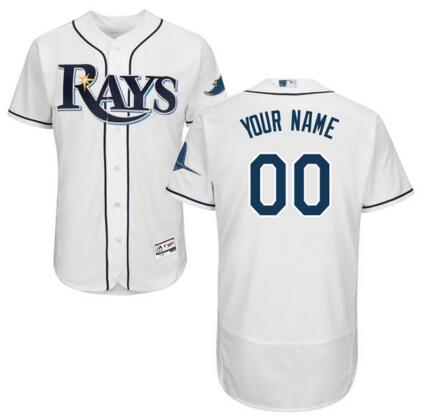 Tampa Bay Rays Majestic Home White Flex Base Authentic Collection Custom Jersey