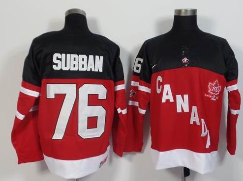 Team Canada P.K. Subban 76 red 100th Anniversary Stitched men nhl ice hockey jerseys