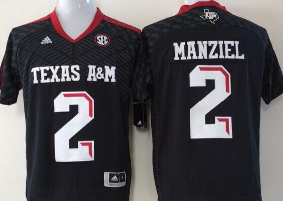 Texas A&M Aggies 2 Johnny Manziel black men College ncaa Football Jerseys