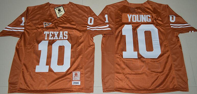 Texas Longhorns 10 Vince Young orange men NCAA college Football Jerseys