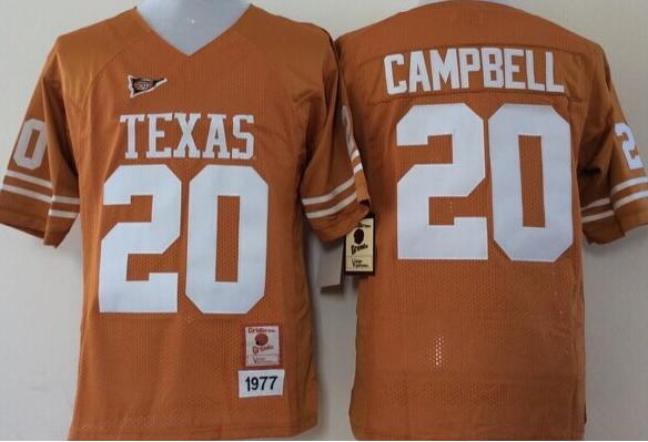 Texas Longhorns 20 Earl Campbell orange men NCAA college Football Jerseys