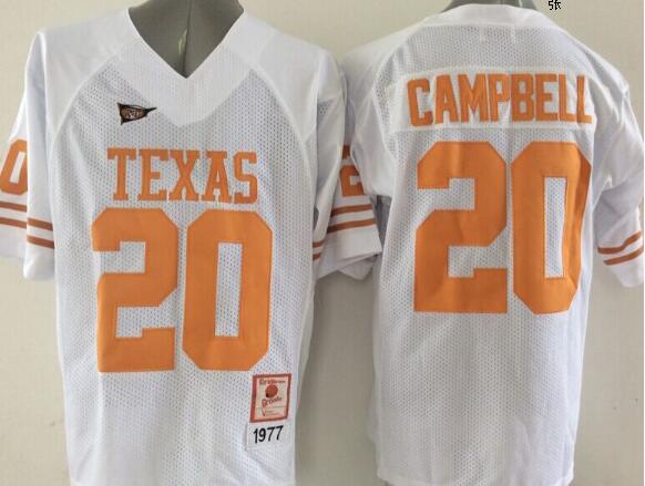 Texas Longhorns 20 Earl Campbell white men NCAA college Football Jerseys Texas Longhorns 20 Earl Campbell white men NCAA college Football Jerseys
