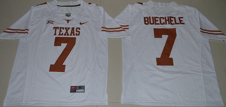 Texas Longhorns 7 Shane Buechele white men NCAA college Football Jerseys