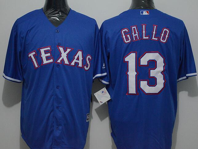 Texas Rangers  13 Joey Gallo blue men Majestic mlb baseball jersey