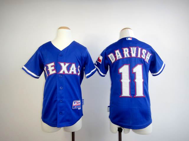 Texas Rangers #11 Yu Darvish Blue MLB Kid Jerseys