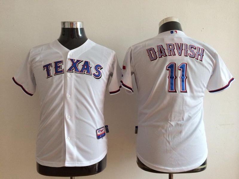 Texas Rangers #11 Yu Darvish white MLB Kid Jerseys