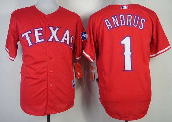 Texas Rangers 1 elvis andrus red men baseball jerseys