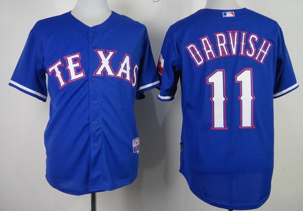 Texas Rangers 11 Yu Darvish Blue men MLB baseball Jerseys