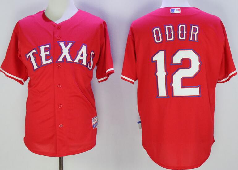 Texas Rangers 12 Rougned Odor red men mlb baseball jersey