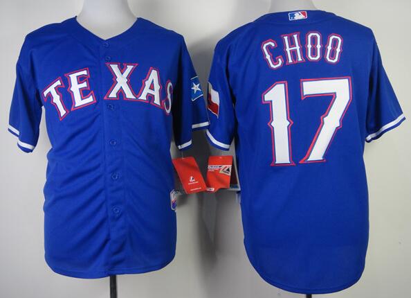 Texas Rangers 17 Shin-Soo Choo blue men mlb baseball jersey