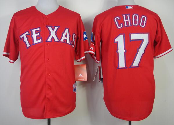 Texas Rangers 17 Shin-Soo Choo red men mlb baseball jersey